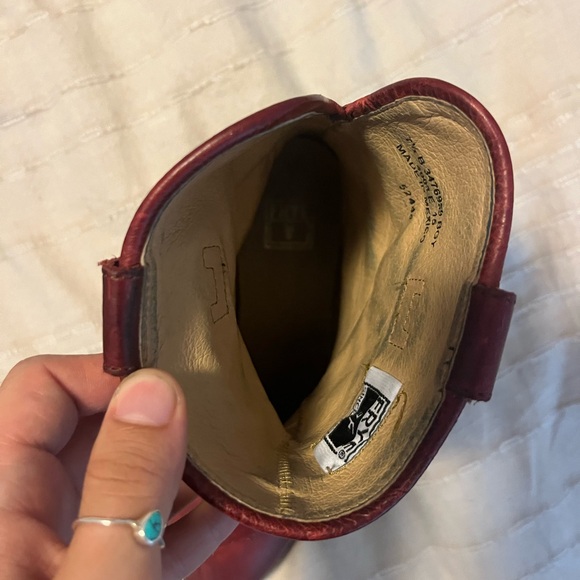 Frye Red Leather Ankle Boots - Picture 4 of 7